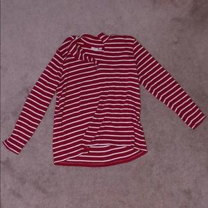 Quarter zip striped sweater